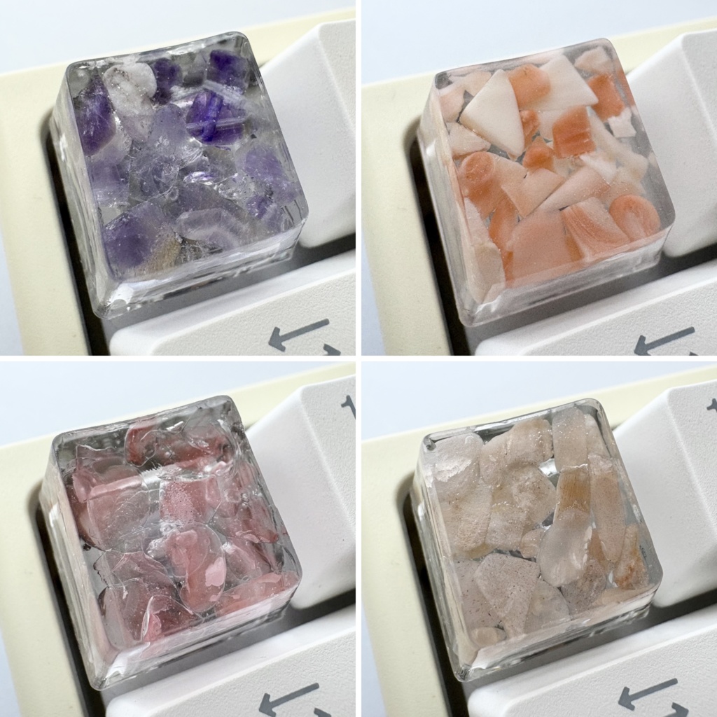 【キーキャップ】天然石【アメジスト/ピンクサンゴ/ジェード/ムーンストーン】