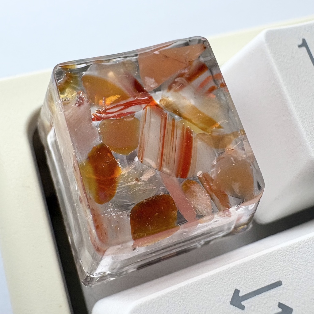 【キーキャップ】天然石【レッドアゲート/レッドサンゴ/ロードナイト/タイガーアイ】