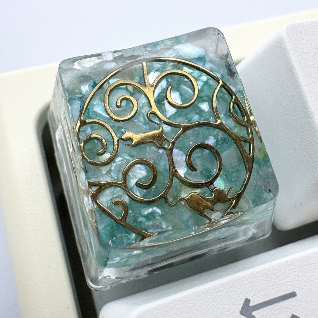 【キーキャップ】和柄【唐草ねこ/麻の葉】