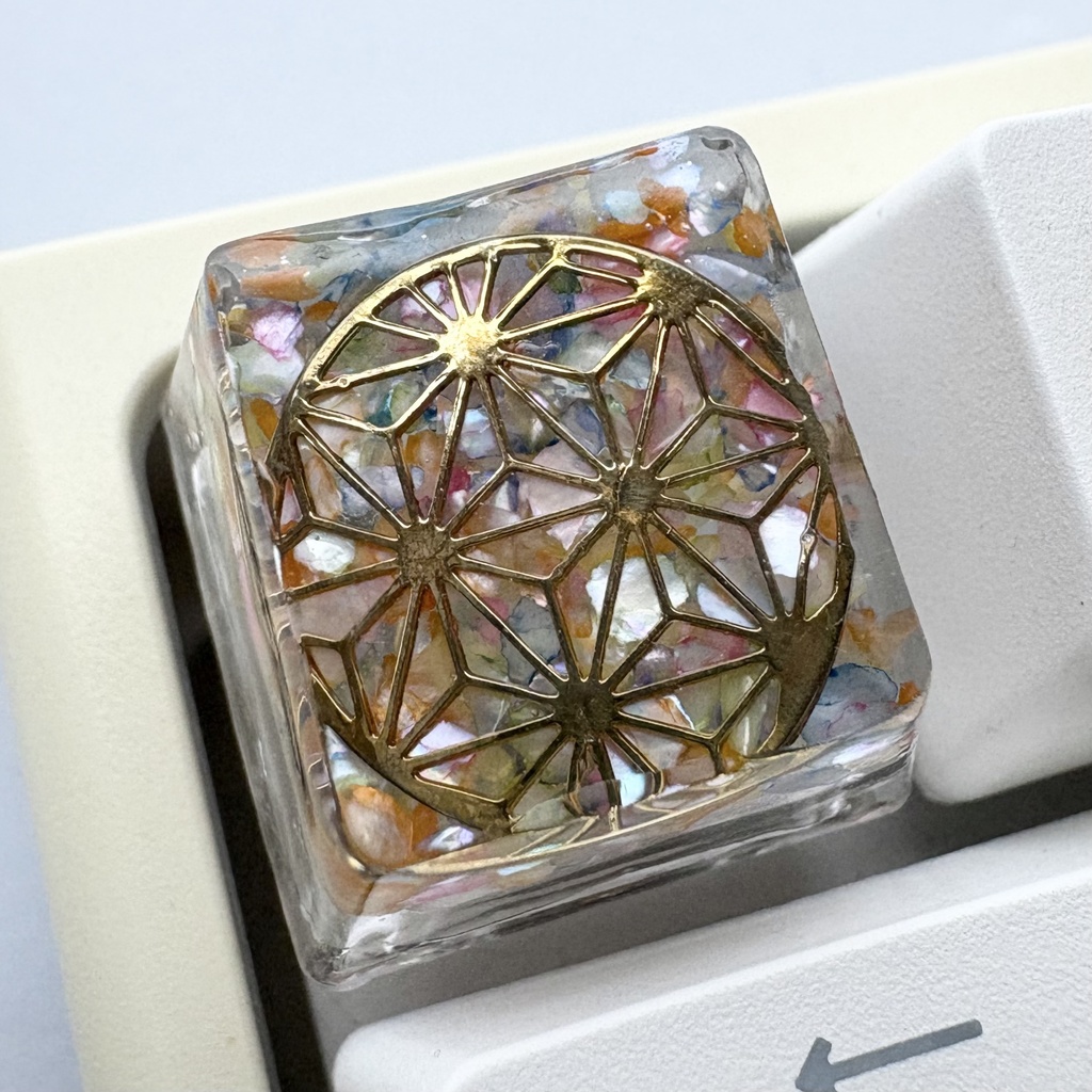 【キーキャップ】和柄【唐草ねこ/麻の葉】