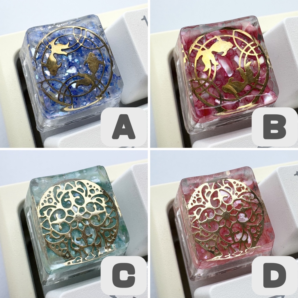 【キーキャップ】和柄【金魚 / 花】