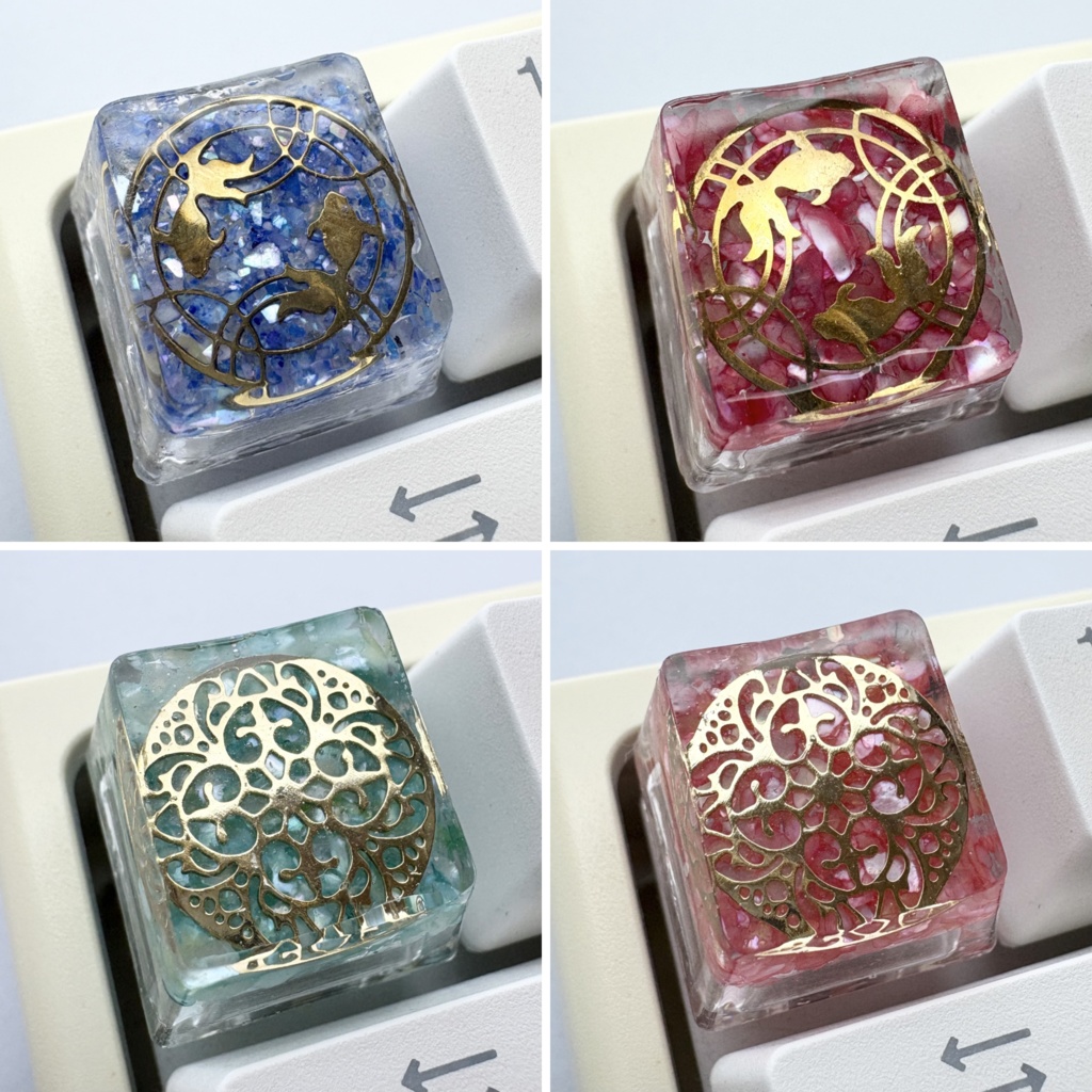 【キーキャップ】和柄【金魚 / 花】