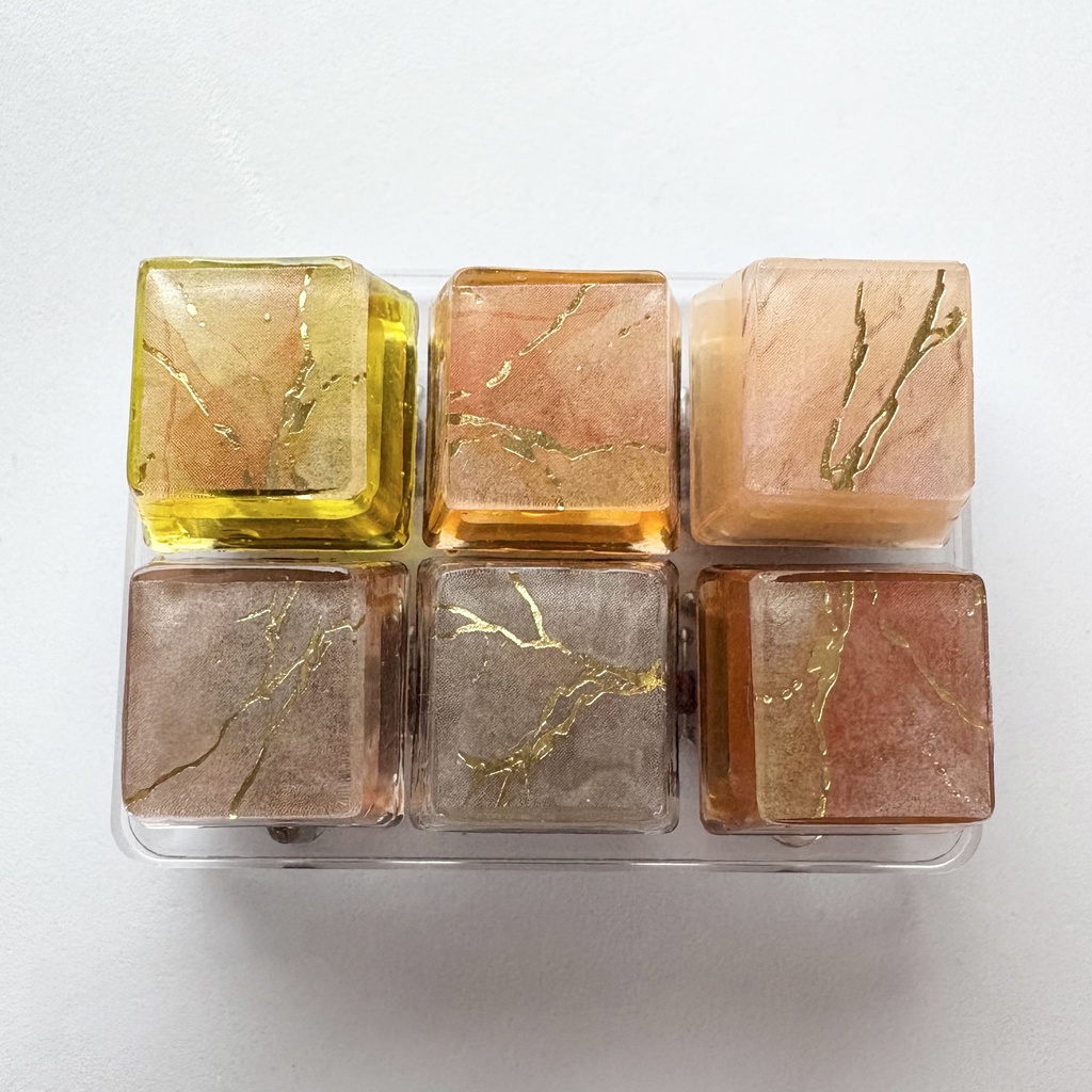 【キーキャップ】大理石風【イエロー/オレンジ】