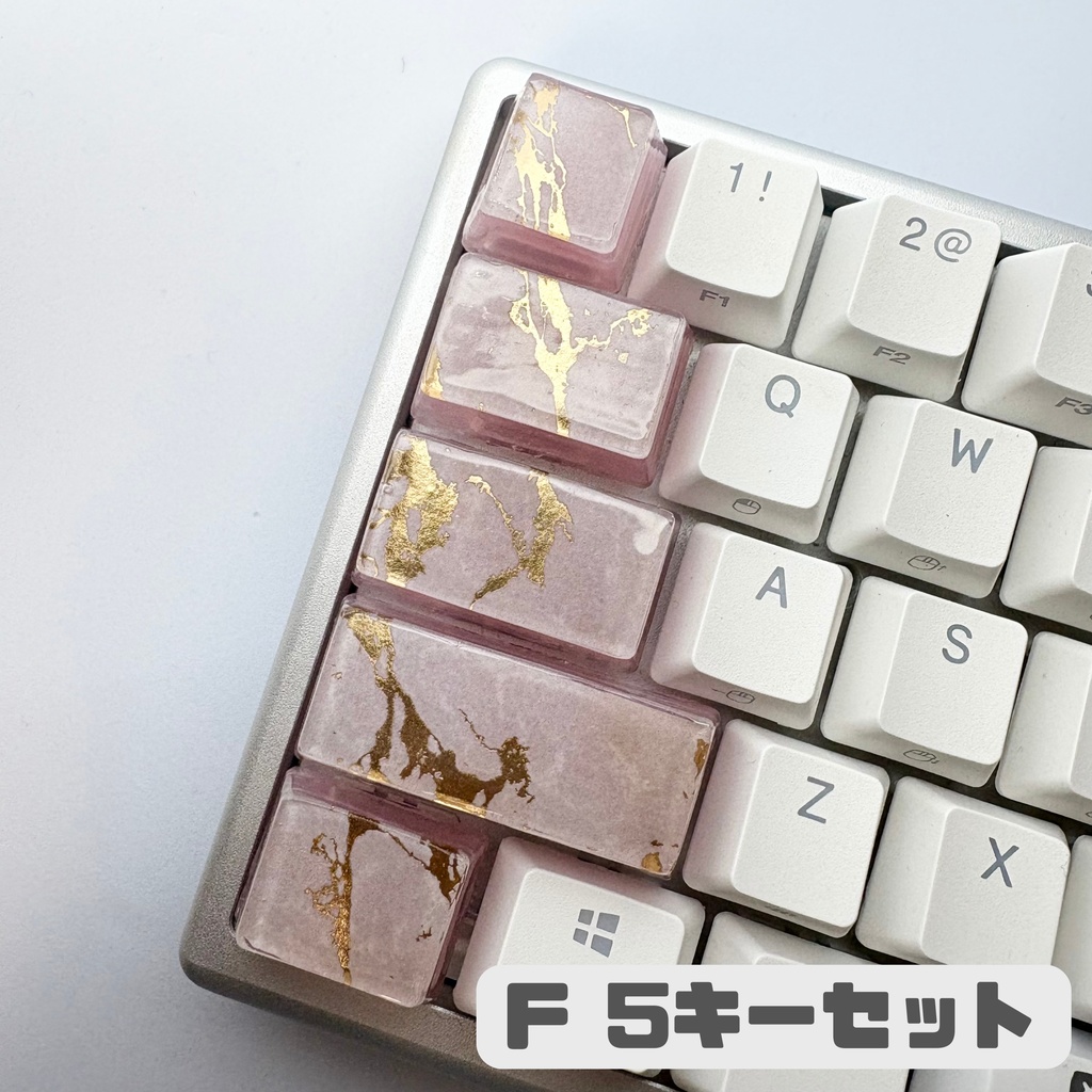 【キーキャップ】大理石風【ライトピンク】