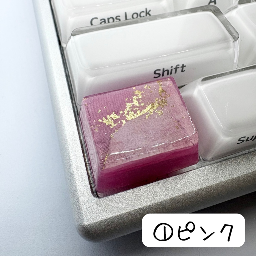 【キーキャップ】大理石風【1.25U】ピンク/パープル/ブラック