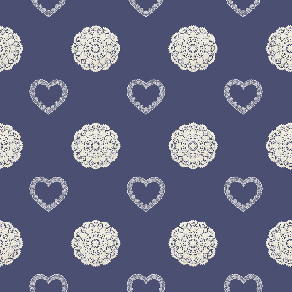 【背景素材】レースドイリーとハートのデジタルペーパー 6枚セット 2000×2000px（Canva Pro使用/PNG/商用利用OK）