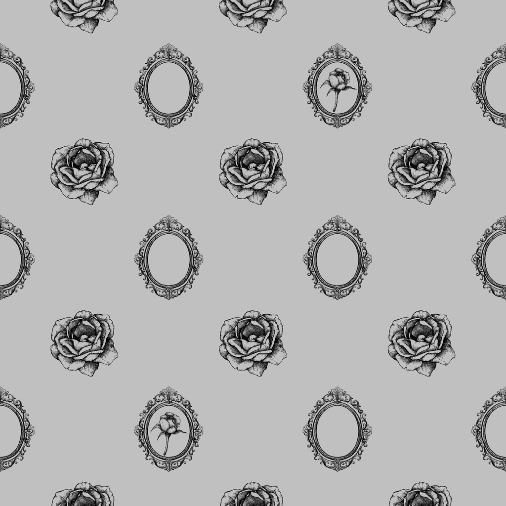 • 【背景素材】アンティーク額縁と薔薇のデジタルペーパー 6枚セット 2000×2000px(Canva Pro使用/PNG/商用利用OK)