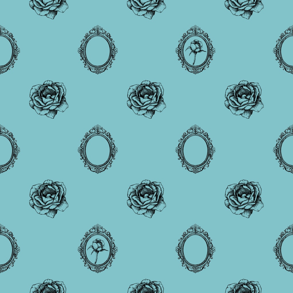 • 【背景素材】アンティーク額縁と薔薇のデジタルペーパー 6枚セット 2000×2000px(Canva Pro使用/PNG/商用利用OK)