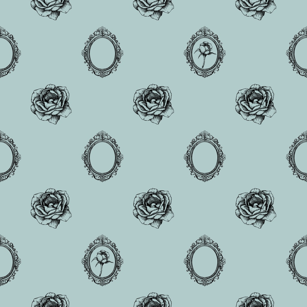 • 【背景素材】アンティーク額縁と薔薇のデジタルペーパー 6枚セット 2000×2000px(Canva Pro使用/PNG/商用利用OK)