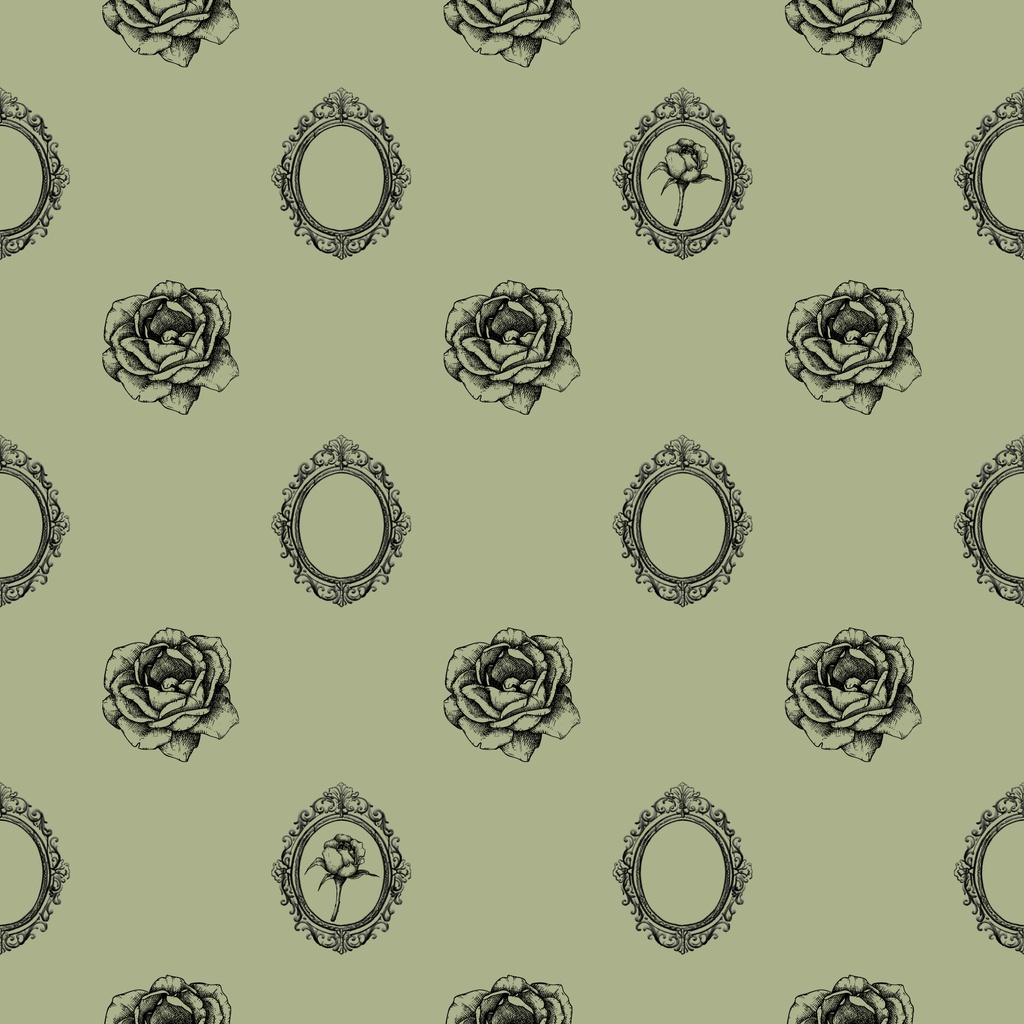 • 【背景素材】アンティーク額縁と薔薇のデジタルペーパー 6枚セット 2000×2000px(Canva Pro使用/PNG/商用利用OK)