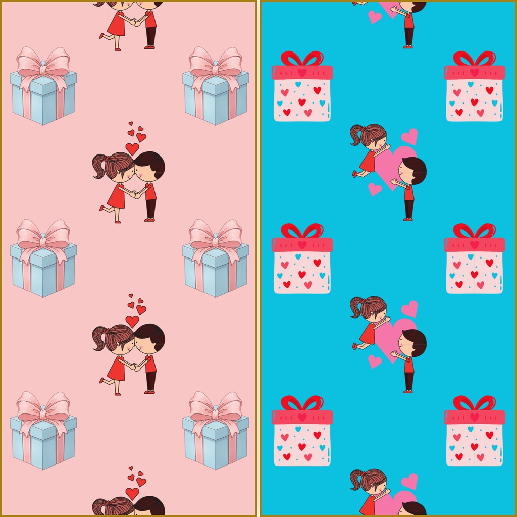 • 【背景素材】ポップなバレンタイン 12枚セット 2000×2000px(Canva Pro使用/PNG/商用利用OK)