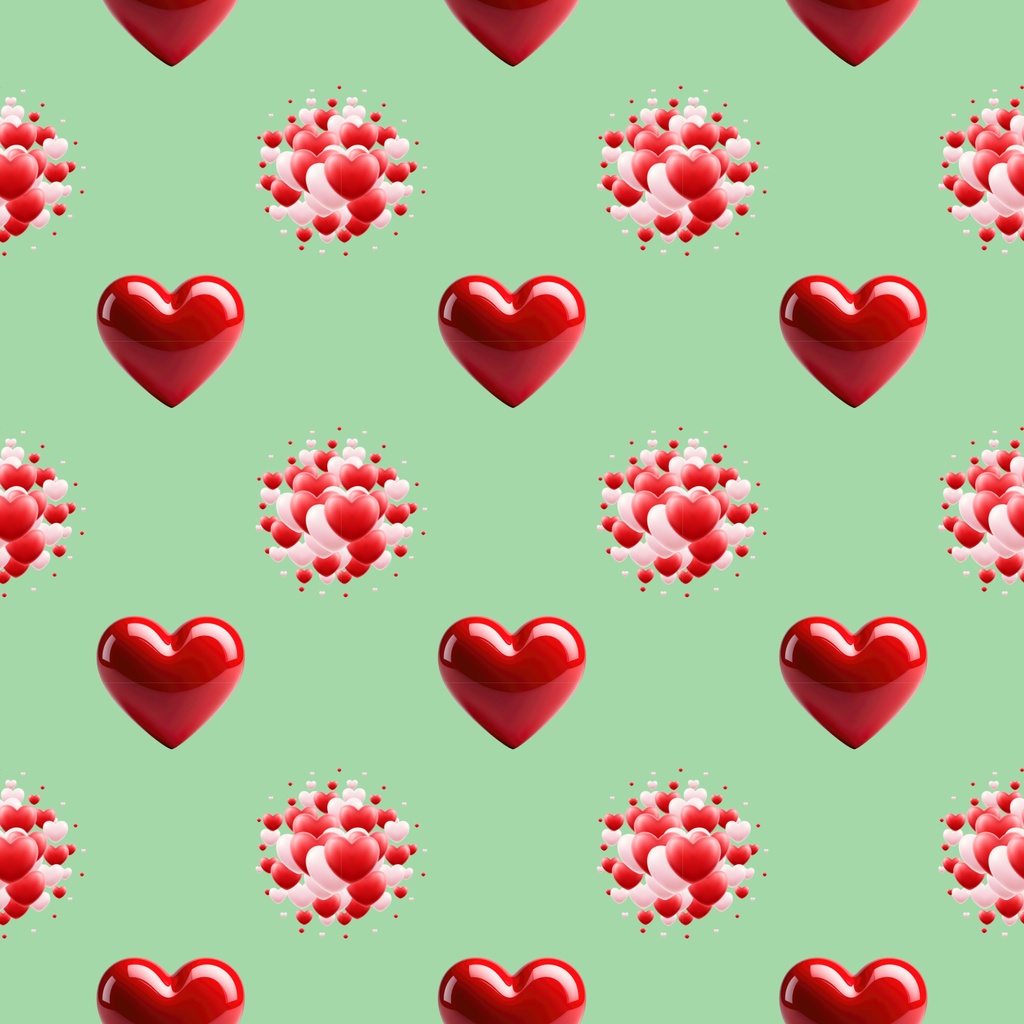 • 【背景素材】ラブリーハート&テディベア 12枚セット 2000×2000px(Canva Pro使用/PNG/商用利用OK)