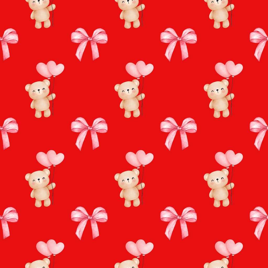 • 【背景素材】水彩風バレンタインくまさん 12枚セット 2000×2000px(Canva Pro使用/PNG/商用利用OK)