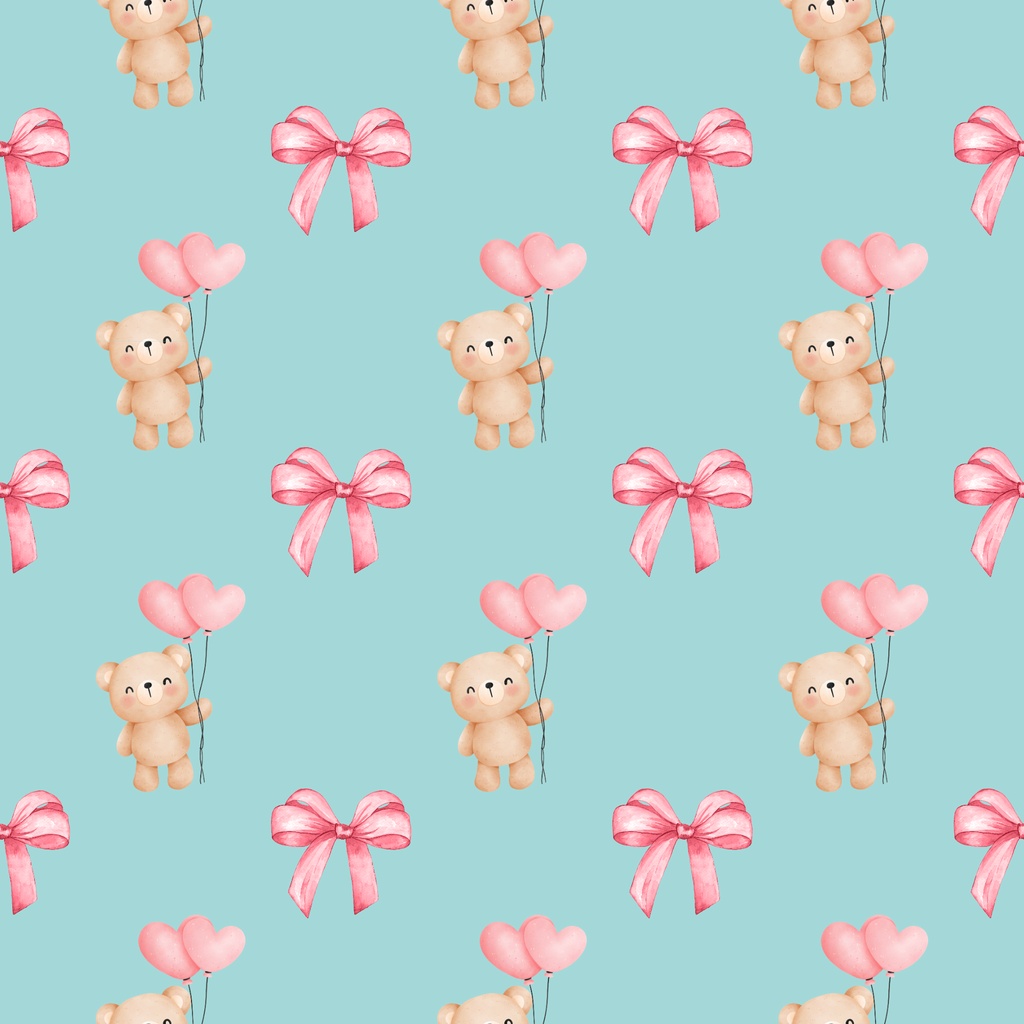 • 【背景素材】水彩風バレンタインくまさん 12枚セット 2000×2000px(Canva Pro使用/PNG/商用利用OK)