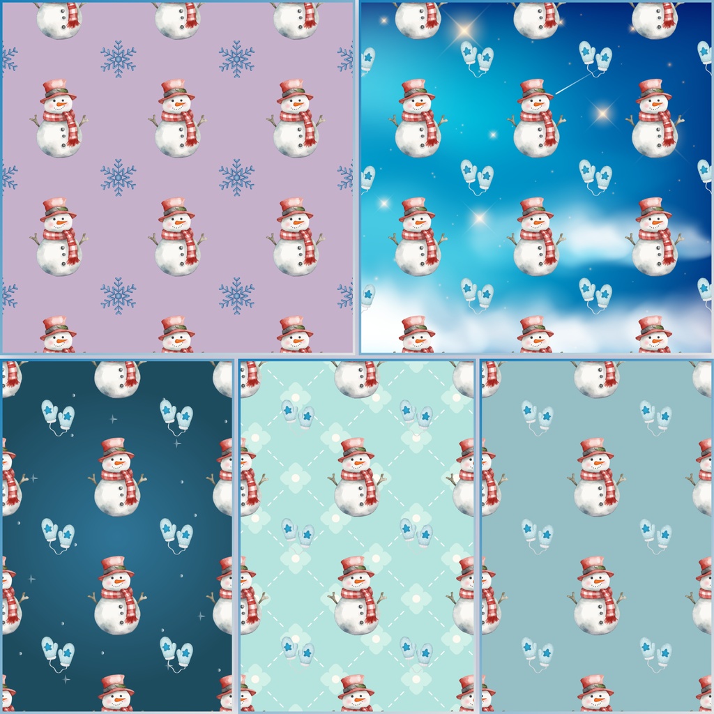 【デジタル素材】冬の手袋&雪の結晶パターン素材セット(全26枚)