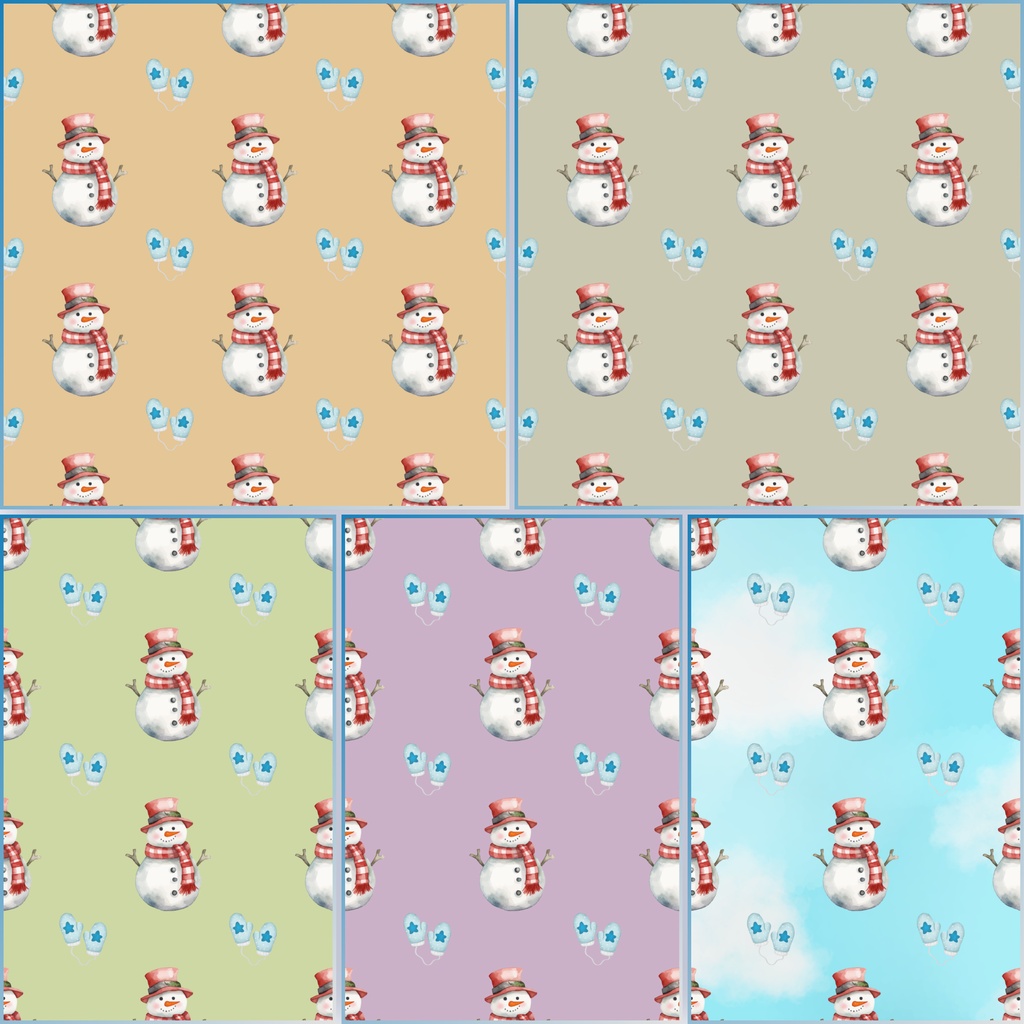 【デジタル素材】冬の手袋&雪の結晶パターン素材セット(全26枚)