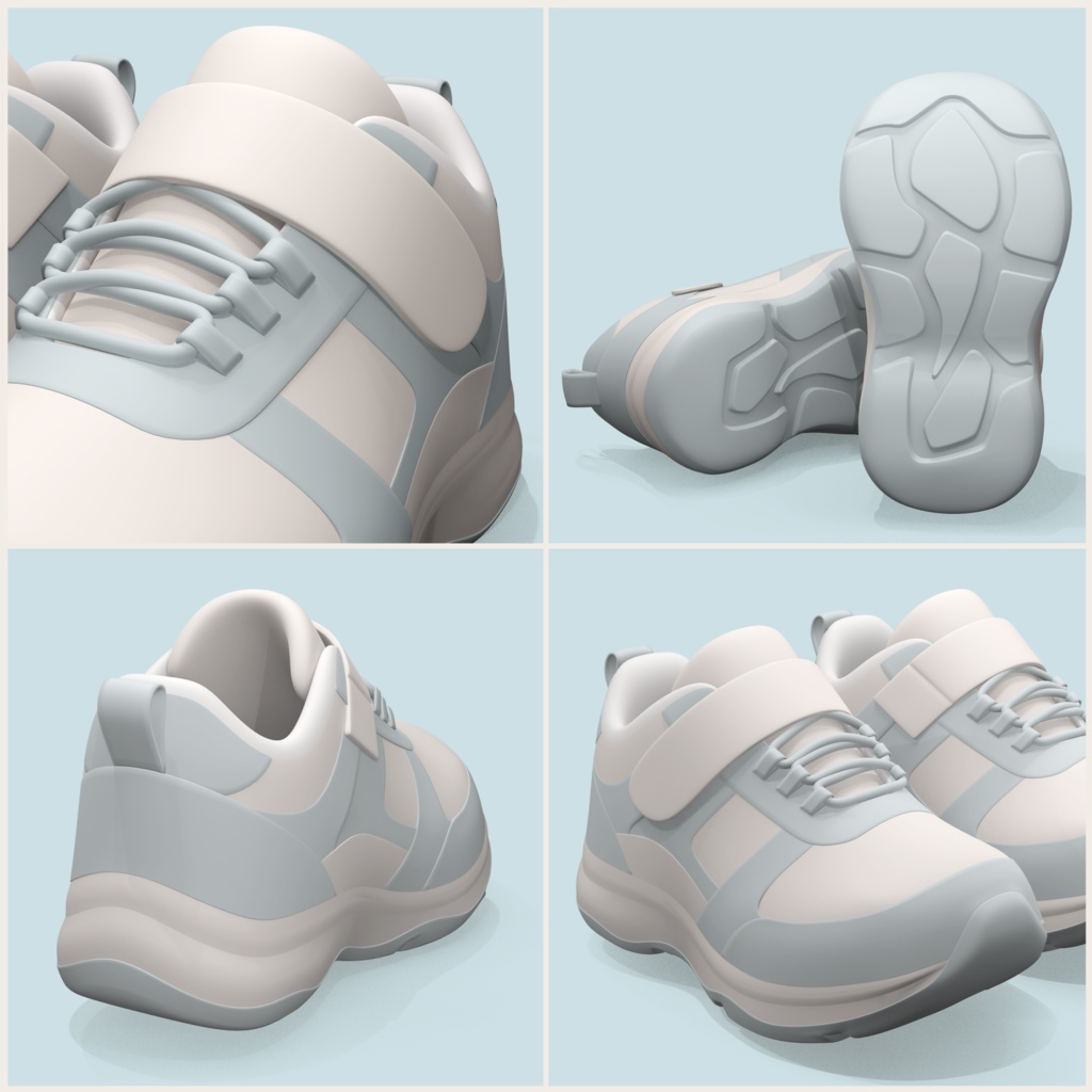 キッズスニーカー / Cloudy Kicks - 3D Models