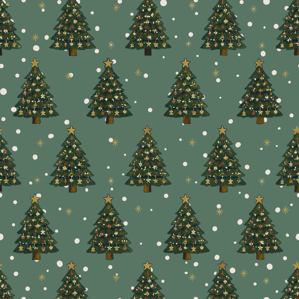 クリスマスツリー柄デジタルペーパー6枚セット|背景素材・デジタル手帳・壁紙・ラッピング|大人可愛い 落ち着いたカラー