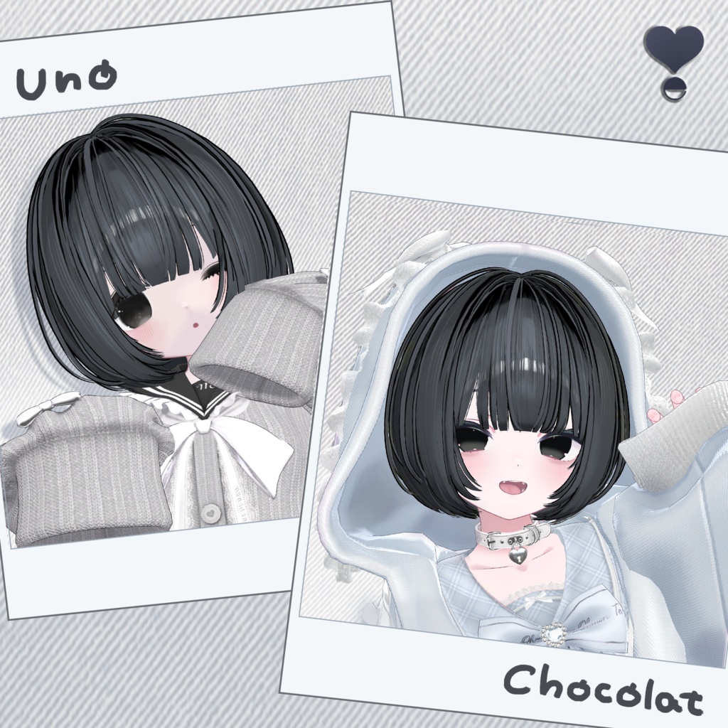 【複数アバター対応】Simple_BoB【VRChat向けヘア】