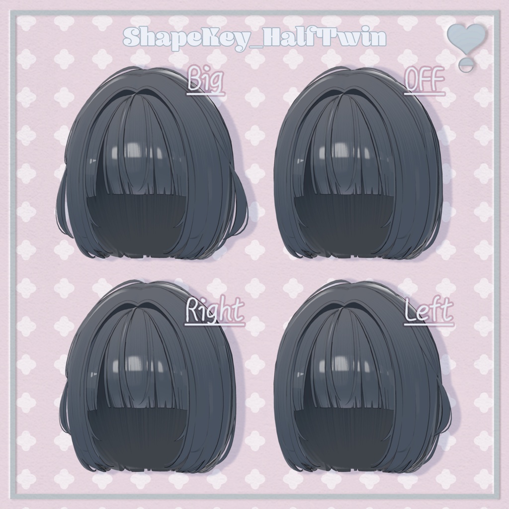 HalfTwin_BoB【VRChat向けヘア】