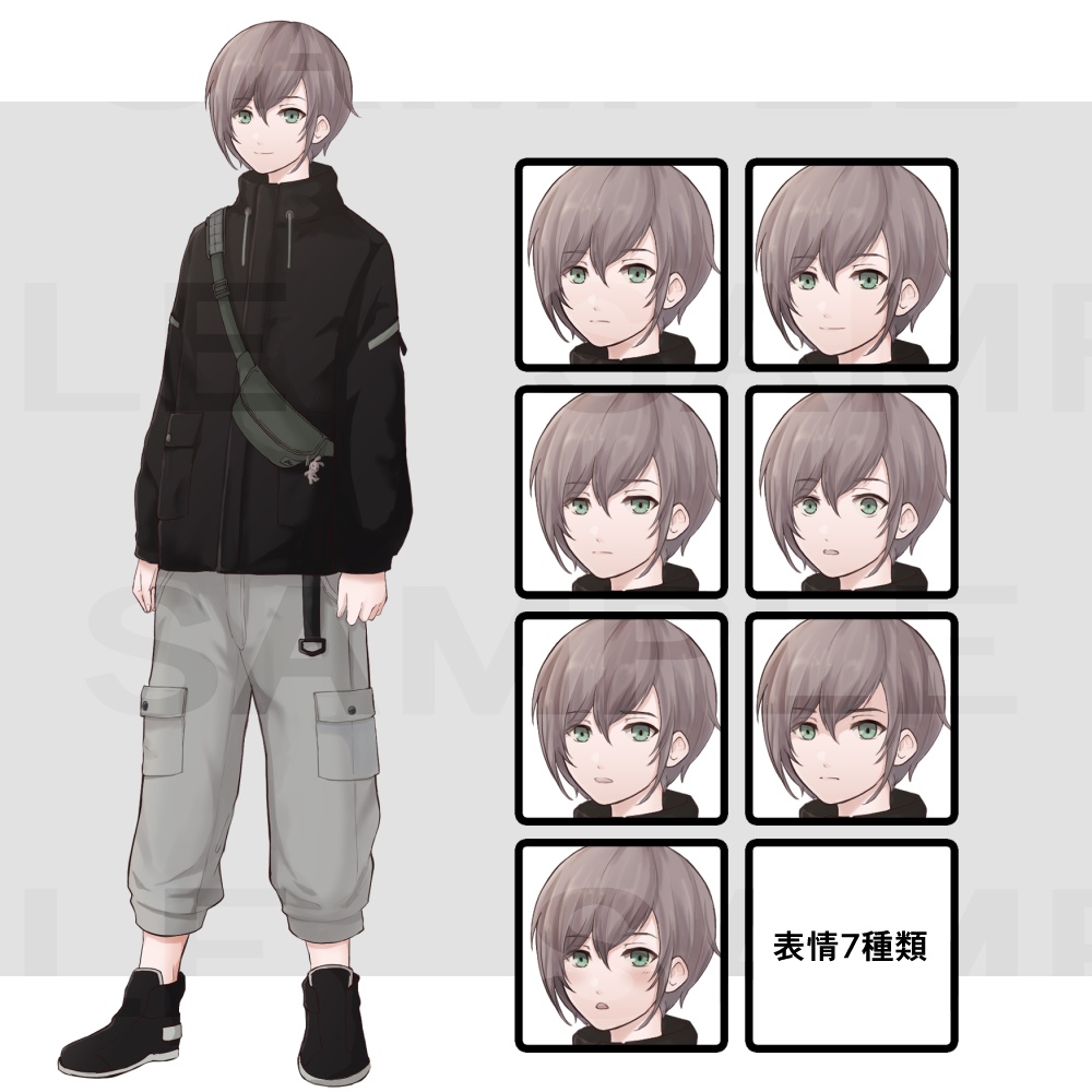 立ち絵素材003 ピンク髪の少年