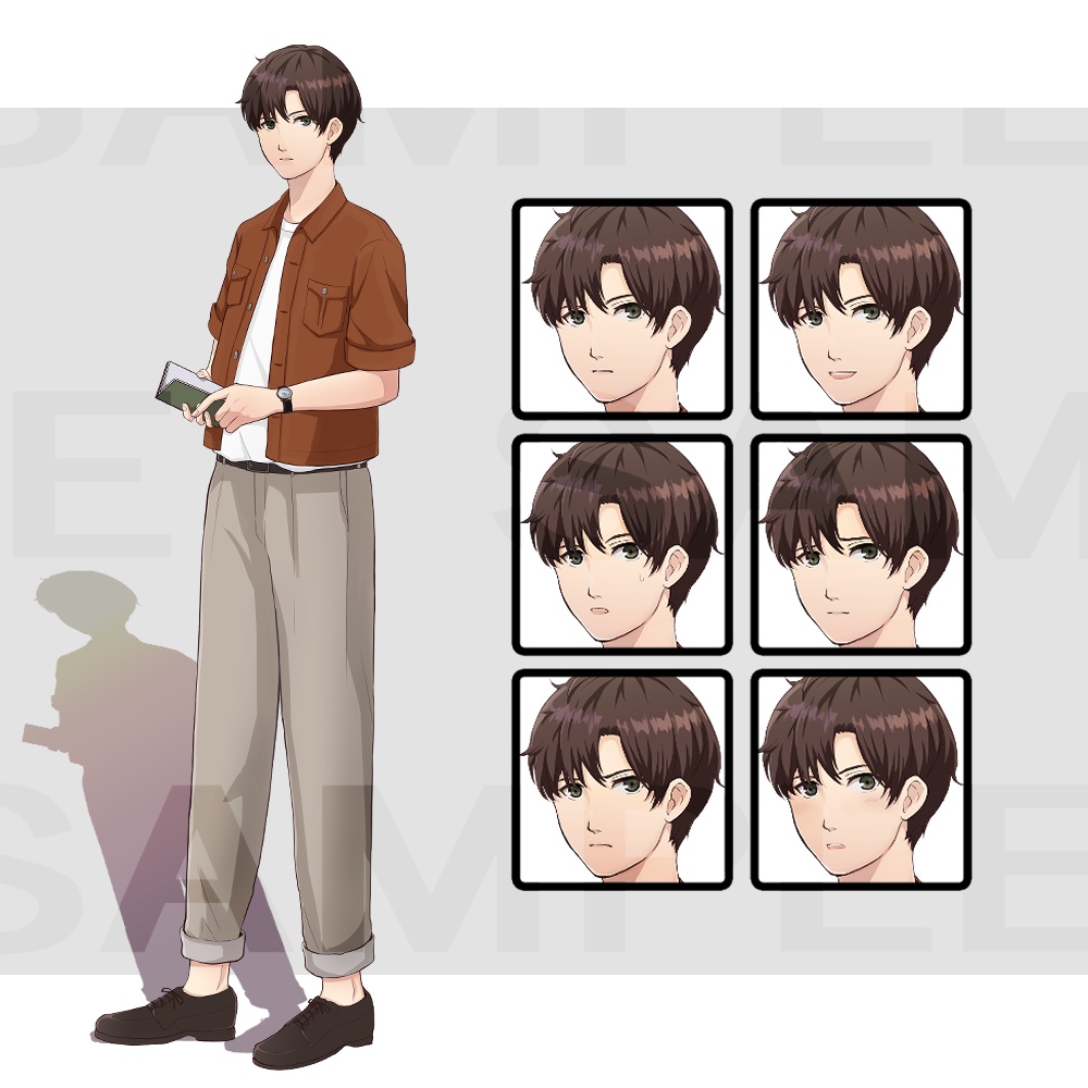 立ち絵素材006 手帳を持った青年