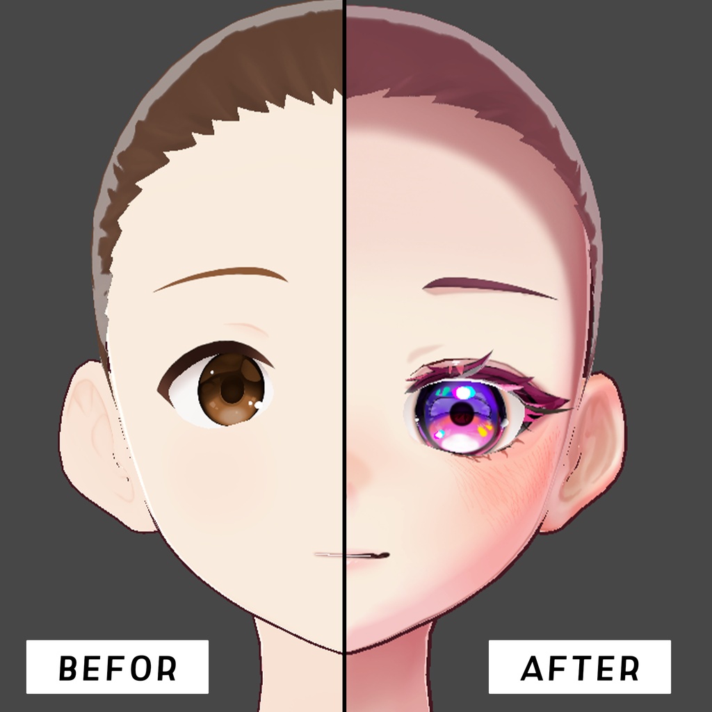 【VRoid】Glossy Jewel Makeup Set