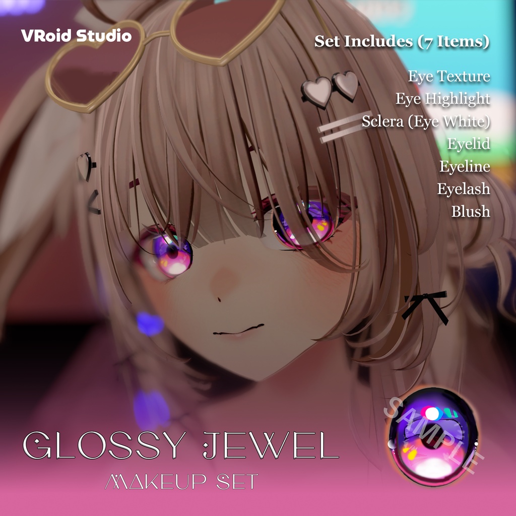 【VRoid】Glossy Jewel Makeup Set