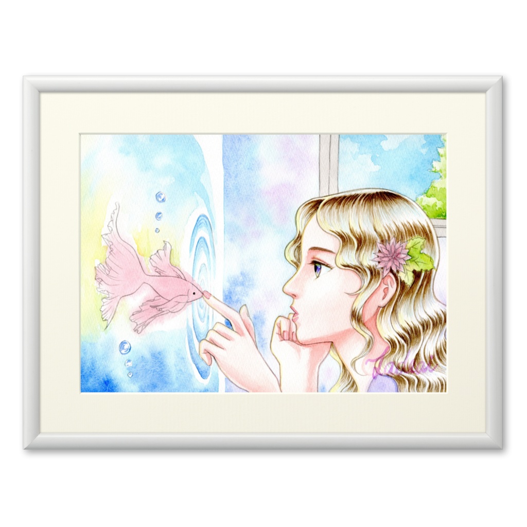 『遊泳金魚』複製画