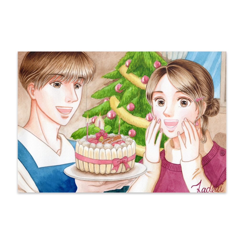 『手作りクリスマスケーキの夜』ポストカード10枚入り