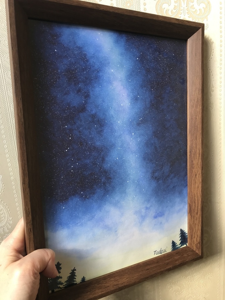 『天の川』アナログ透明水彩原画A4サイズ