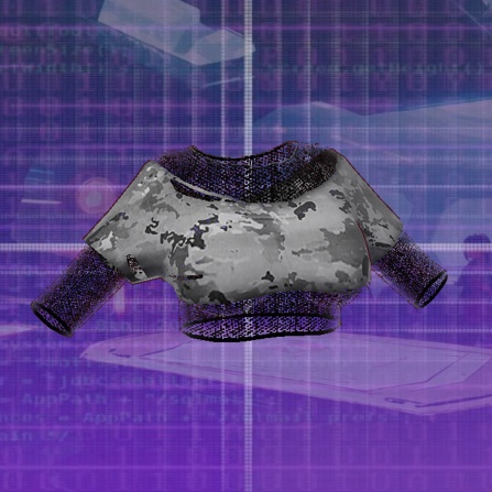 Camouflaged Ripped Crop Top with Mesh