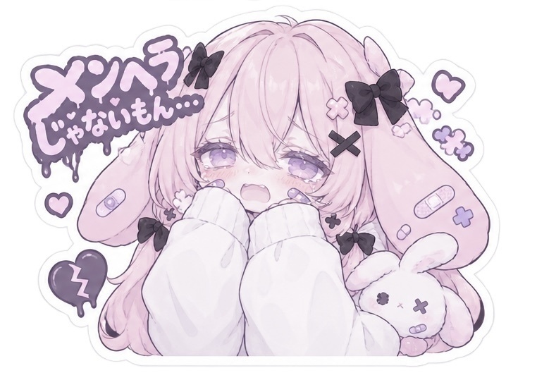 病みかわうさぎしゃんのステッカー¦4種類