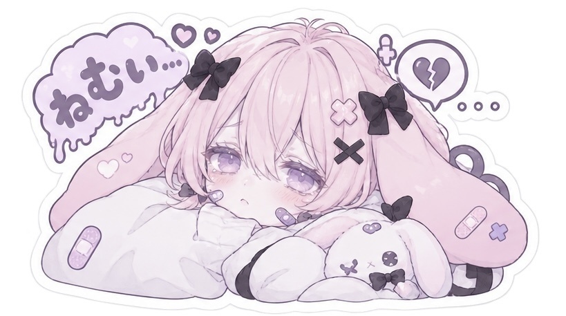 病みかわうさぎしゃんのステッカー¦4種類