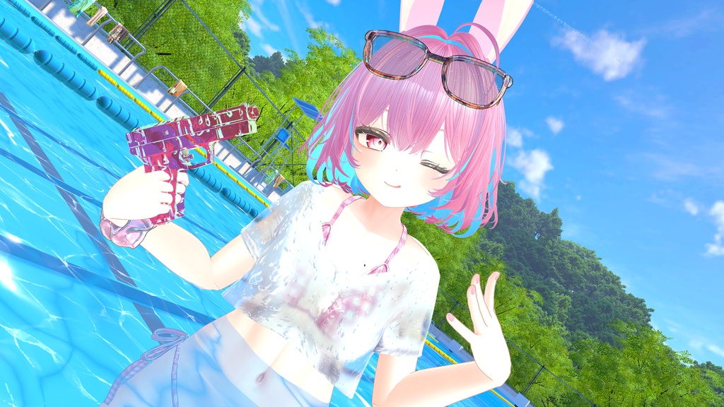 【7アバター対応】水鉄砲ギミック付き水着 #AzureVacation