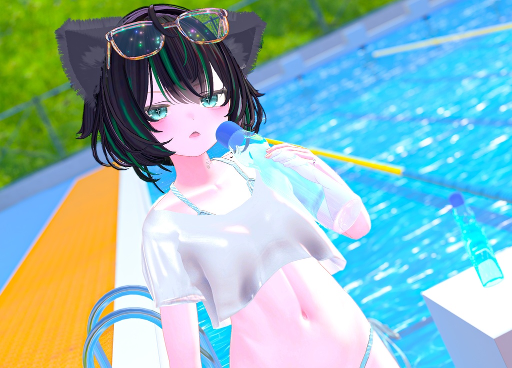 【7アバター対応】水鉄砲ギミック付き水着 #AzureVacation