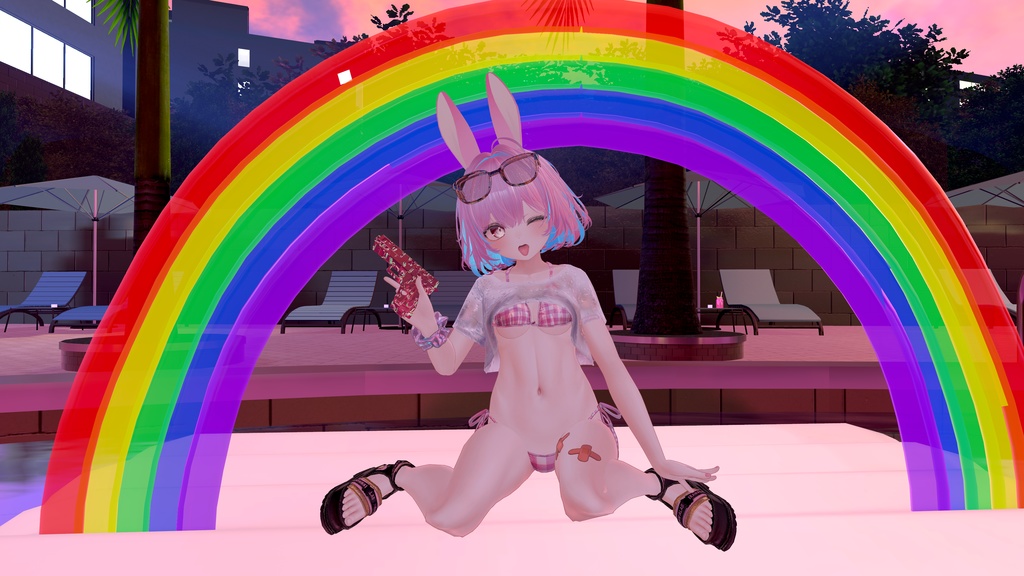 【7アバター対応】水鉄砲ギミック付き水着 #AzureVacation