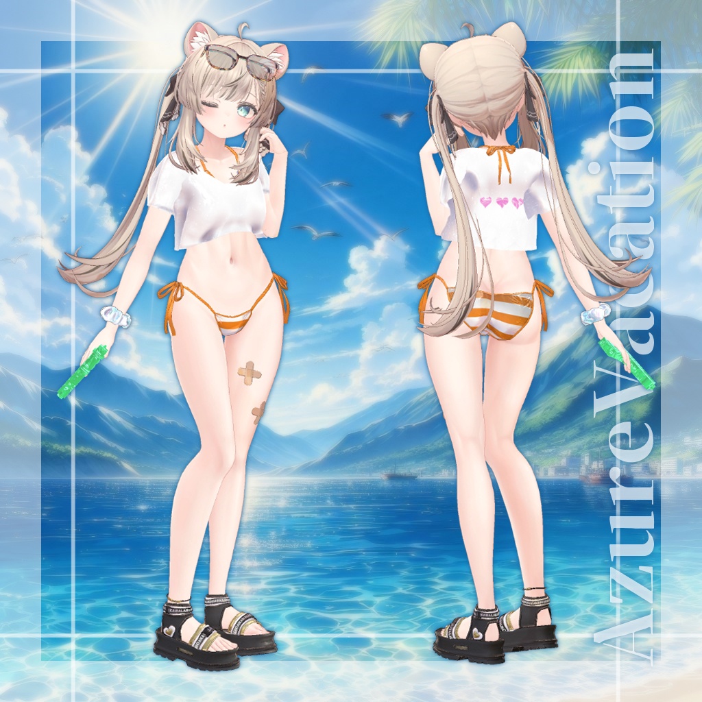 【7アバター対応】水鉄砲ギミック付き水着 #AzureVacation