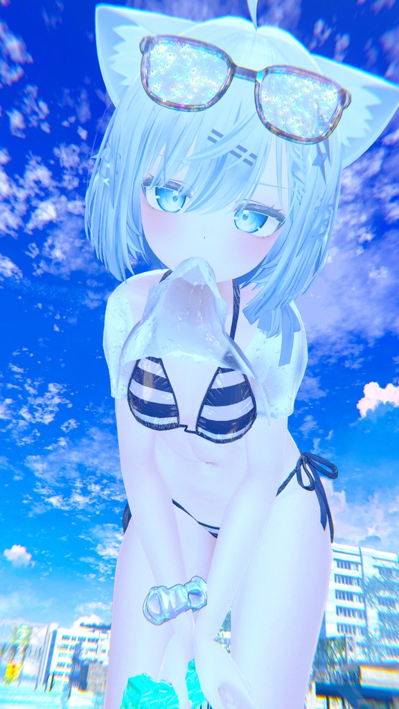 【7アバター対応】水鉄砲ギミック付き水着 #AzureVacation