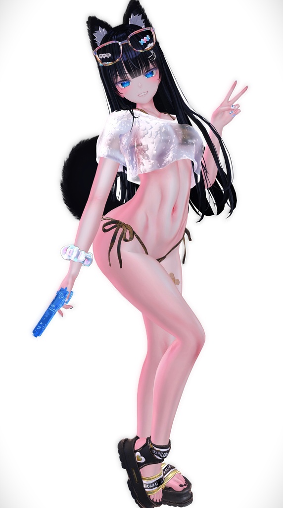 【7アバター対応】水鉄砲ギミック付き水着 #AzureVacation