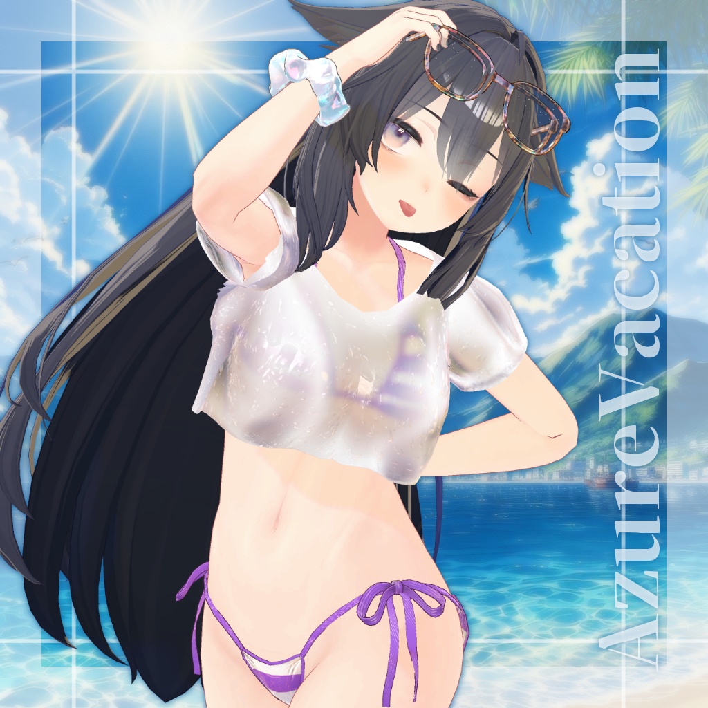 【7アバター対応】水鉄砲ギミック付き水着 #AzureVacation