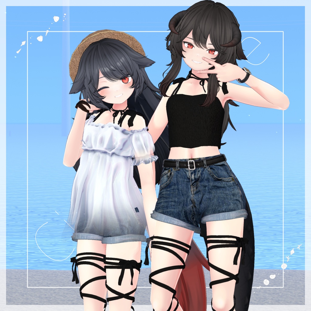 【44アバター対応】#CitrusWhite【VRChat向け衣装モデル】
