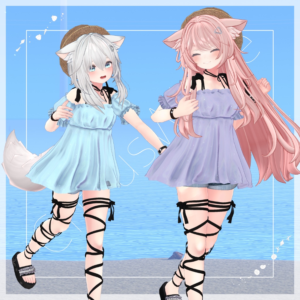 【44アバター対応】#CitrusWhite【VRChat向け衣装モデル】