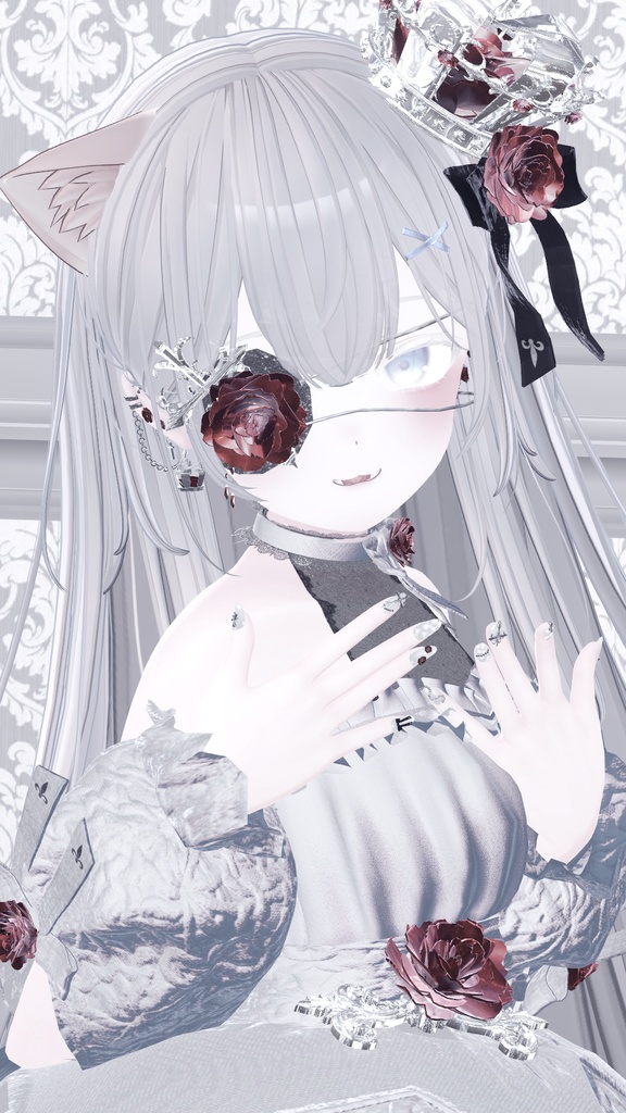 【10アバター対応】ゴシックネイル&ピアス-scarlet-