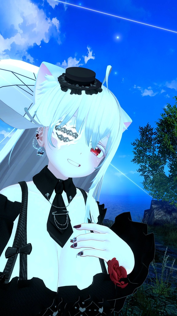 【10アバター対応】ゴシックネイル&ピアス-scarlet-