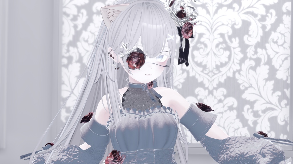 【10アバター対応】ゴシックネイル&ピアス-scarlet-