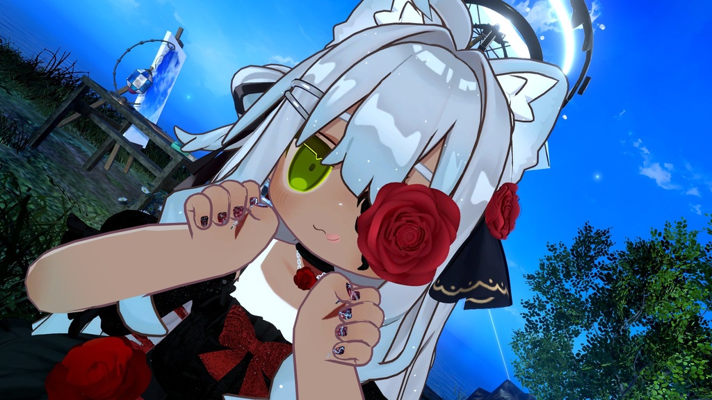 【10アバター対応】ゴシックネイル&ピアス-scarlet-