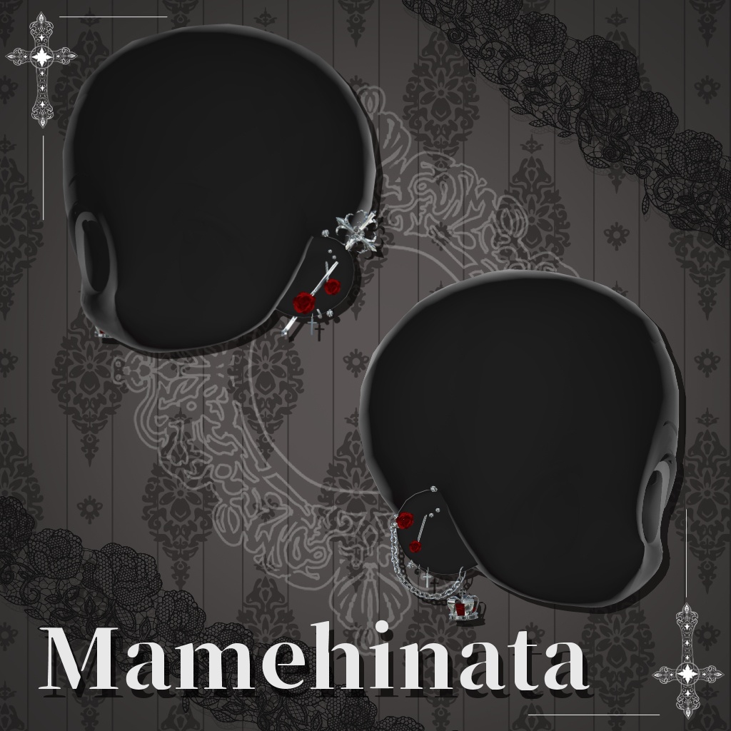 【10アバター対応】ゴシックネイル&ピアス-scarlet-