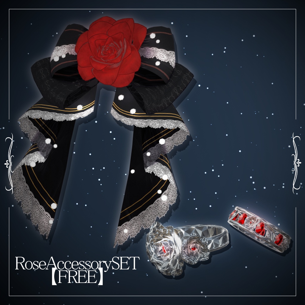 【限界SALE&無料配布】角&ローズアクセサリーセット【11/15 18時~販売】