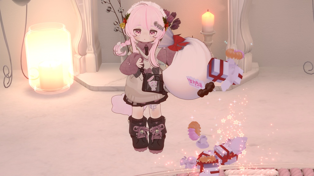 【12月25日まで一部無料!】パーティクル付きサンタ袋&ソリセット